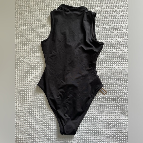 SKIMS - Never Worn -  Black High Neck Zipper One Piece Swimsuit - LARGE - Picture 5 of 5